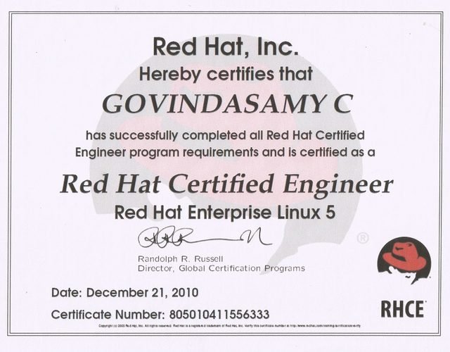 Red Hat Certified Engineer — RHEL 5